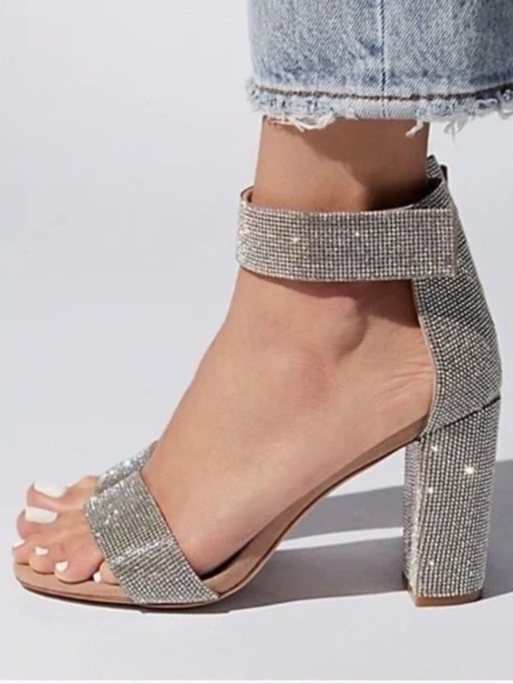 JEFFREY CAMPBELL Pewter/Silver Sparkle LINDSAY Heels Shoes Sz 9
